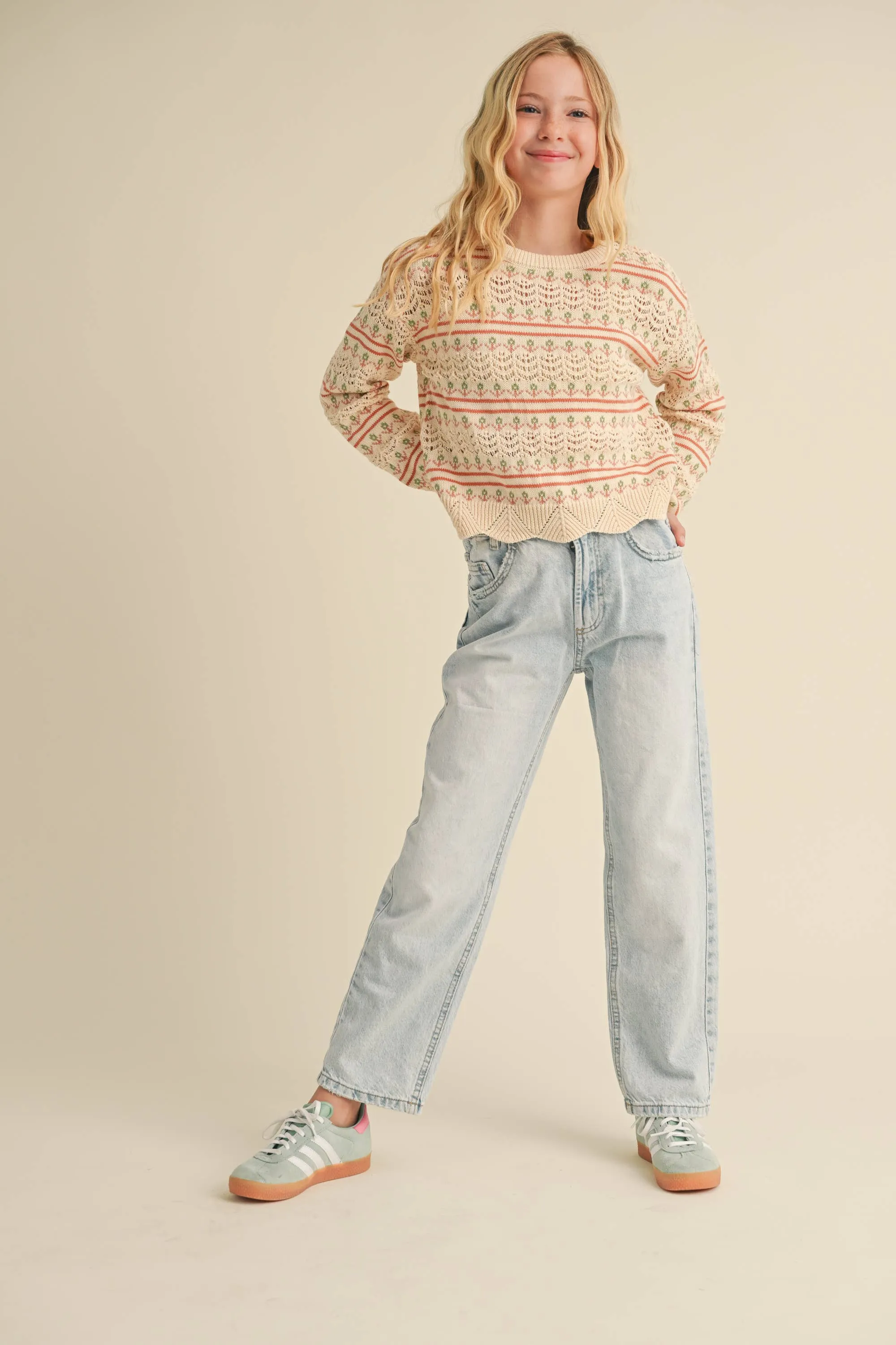 Harper Pointelle Knit Sweater