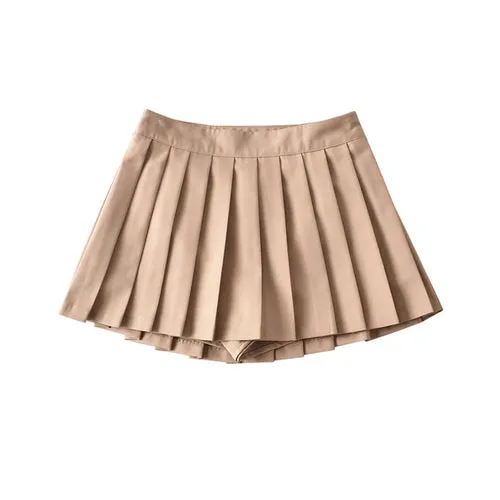 High Waist Skirts Womens Sexy Mini Skirts Vintage Pleated Skirt