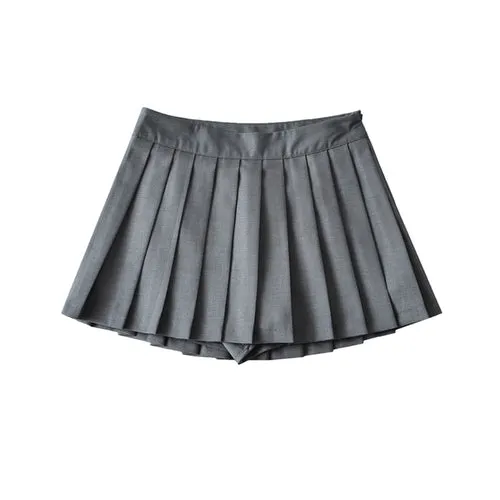 High Waist Skirts Womens Sexy Mini Skirts Vintage Pleated Skirt