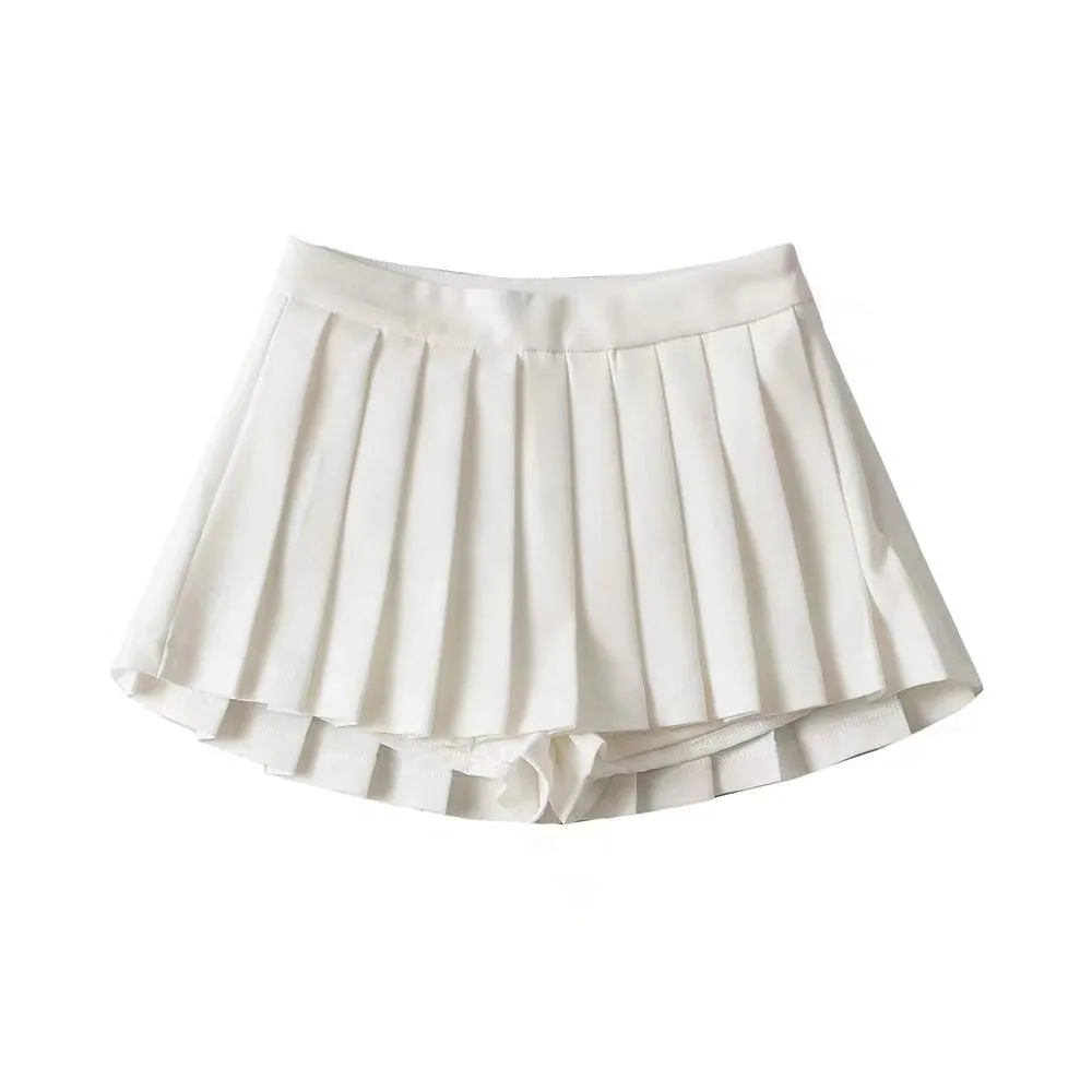 High Waist Skirts Womens Sexy Mini Skirts Vintage Pleated Skirt