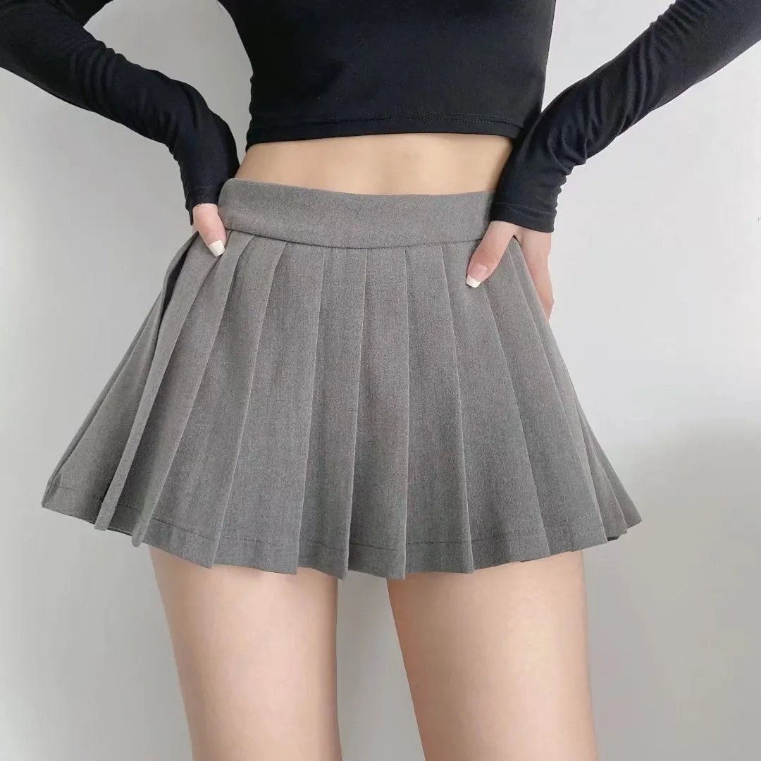 High Waist Skirts Womens Sexy Mini Skirts Vintage Pleated Skirt