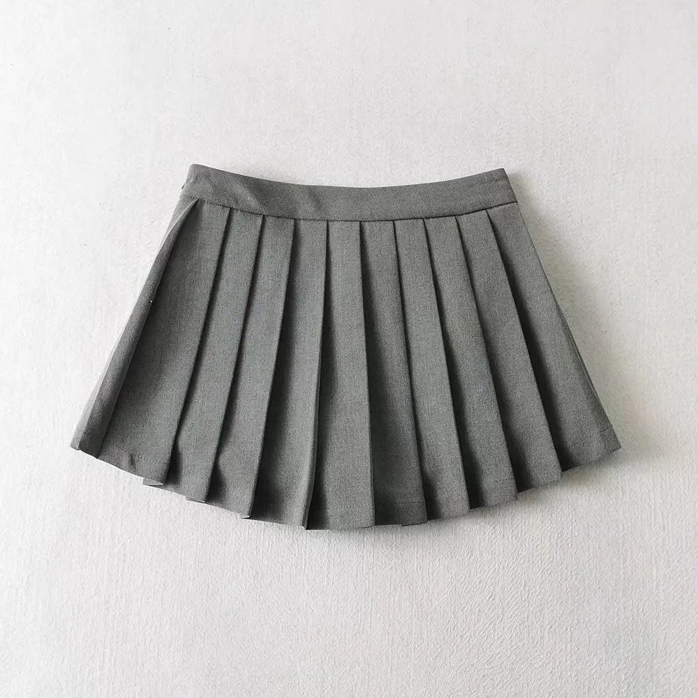 High Waist Skirts Womens Sexy Mini Skirts Vintage Pleated Skirt