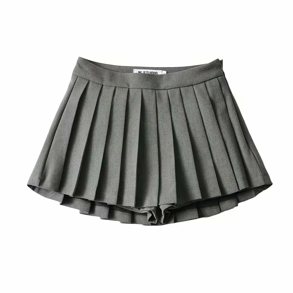 High Waist Skirts Womens Sexy Mini Skirts Vintage Pleated Skirt