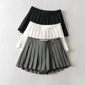 High Waist Skirts Womens Sexy Mini Skirts Vintage Pleated Skirt