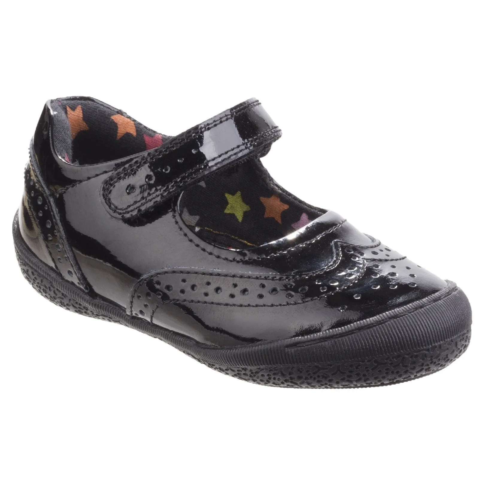 Hush Puppies Girls Rina Infant Patent Leather School Shoes - Black