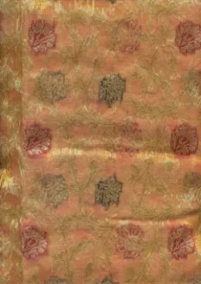 Jacquard silk Organza fabric Metallic Gold,brown