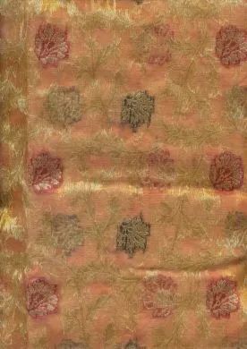 Jacquard silk Organza fabric Metallic Gold,brown