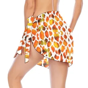 Leopard Fire Short Chiffon Sarong Wrap up to 5 XL (FWS)