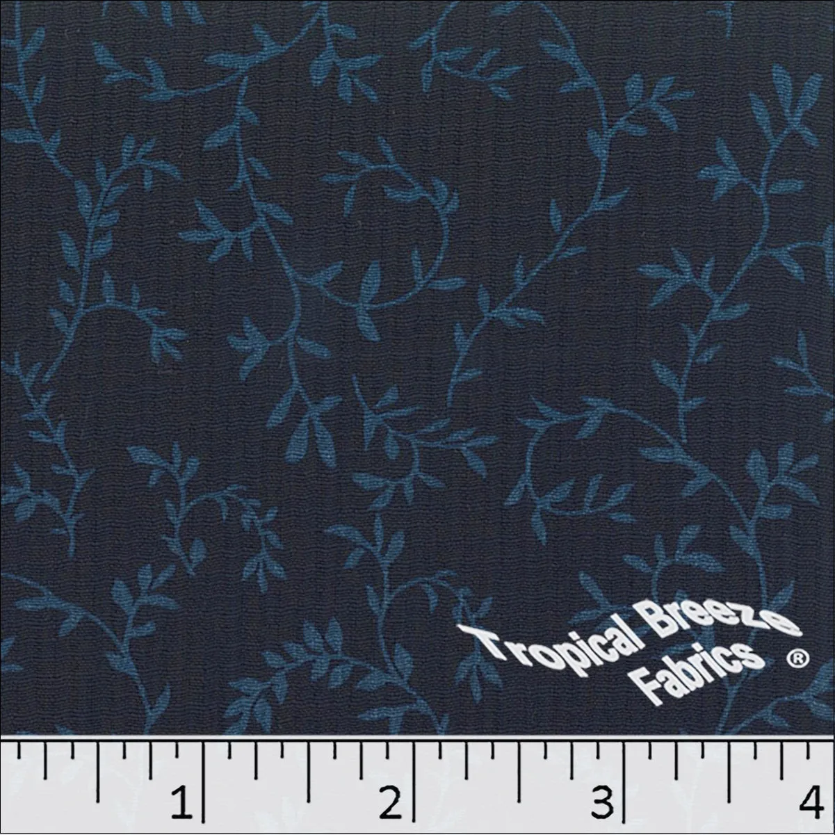 Linen Crepe Leaf Swirl Print Polyester Fabric 048415