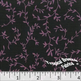 Linen Crepe Leaf Swirl Print Polyester Fabric 048415