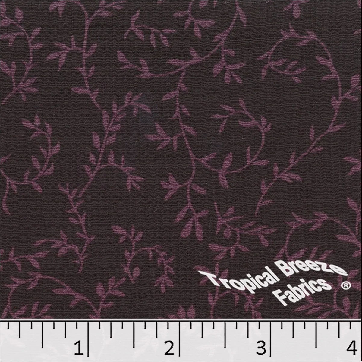 Linen Crepe Leaf Swirl Print Polyester Fabric 048415