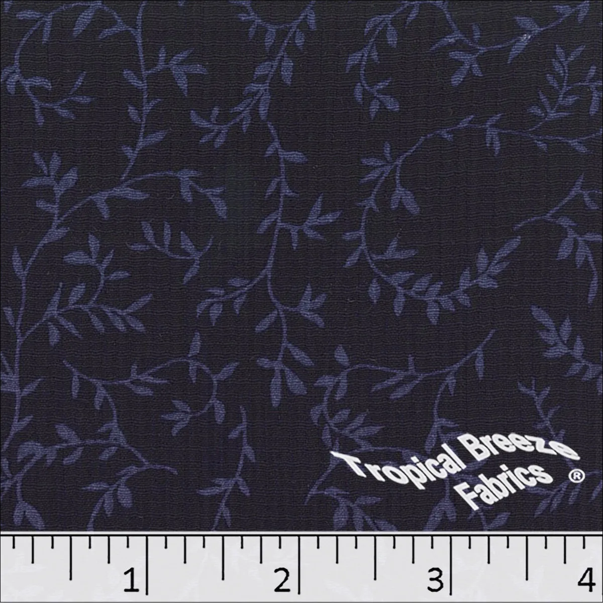 Linen Crepe Leaf Swirl Print Polyester Fabric 048415