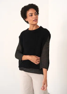 LOLA KNITTED ROUND NECK TANK - BLACK