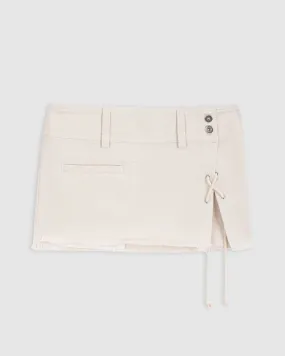 MILOS DENIM MINI SKIRT IN OFF-WHITE