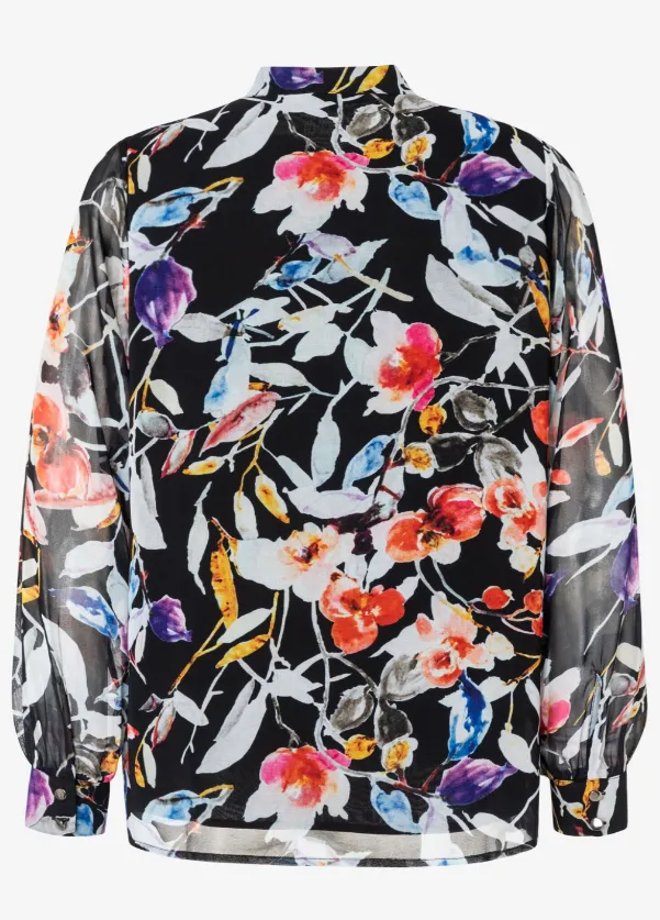 MORE&MORE<BR>
Chiffon Top<BR>
Floral<BR>