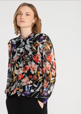 MORE&MORE<BR>
Chiffon Top<BR>
Floral<BR>