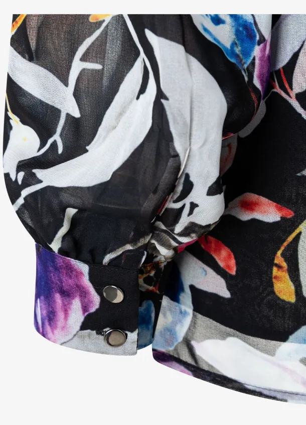 MORE&MORE<BR>
Chiffon Top<BR>
Floral<BR>