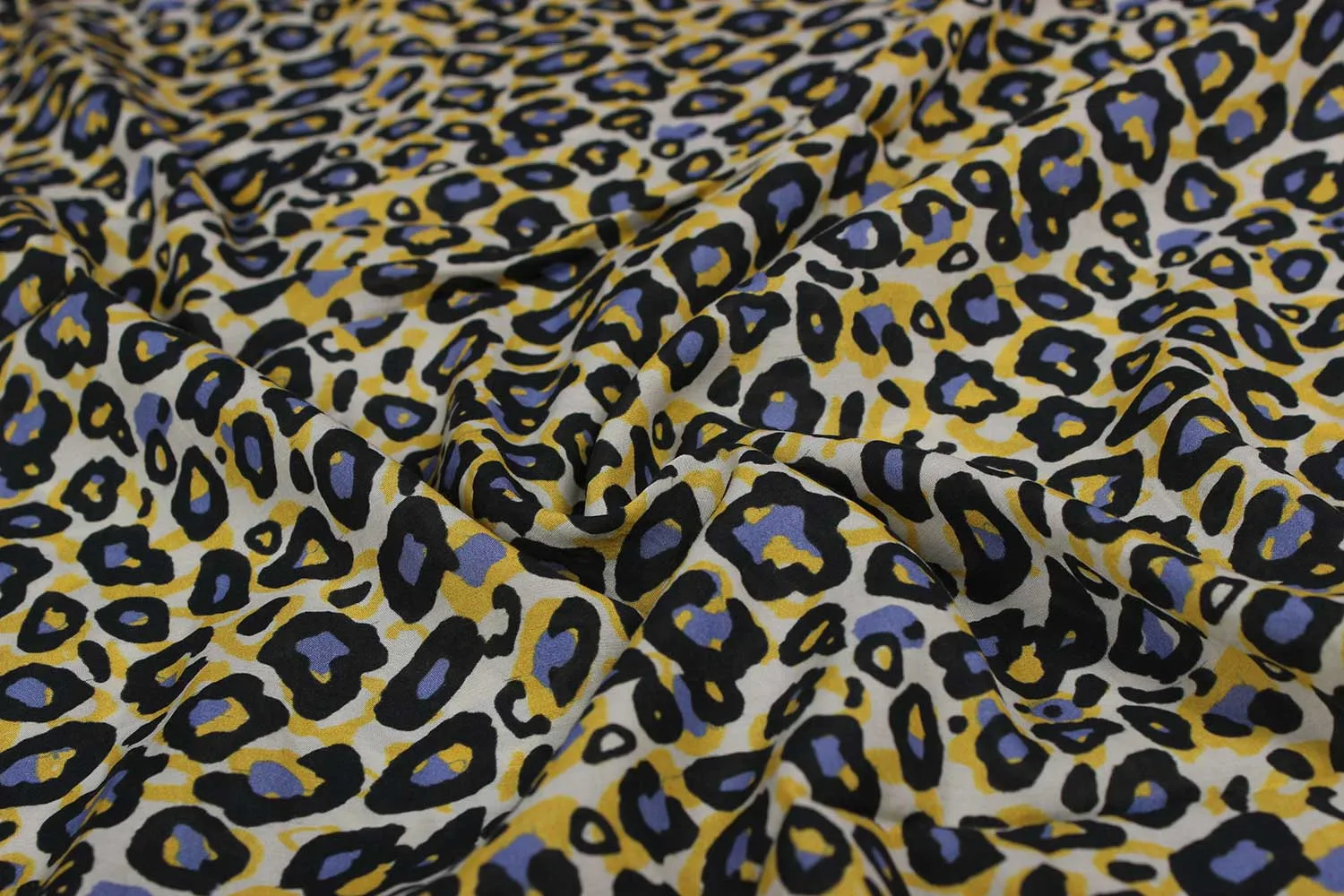Multicolor Abstract Sushi Viscose Cotton Blend Fabric