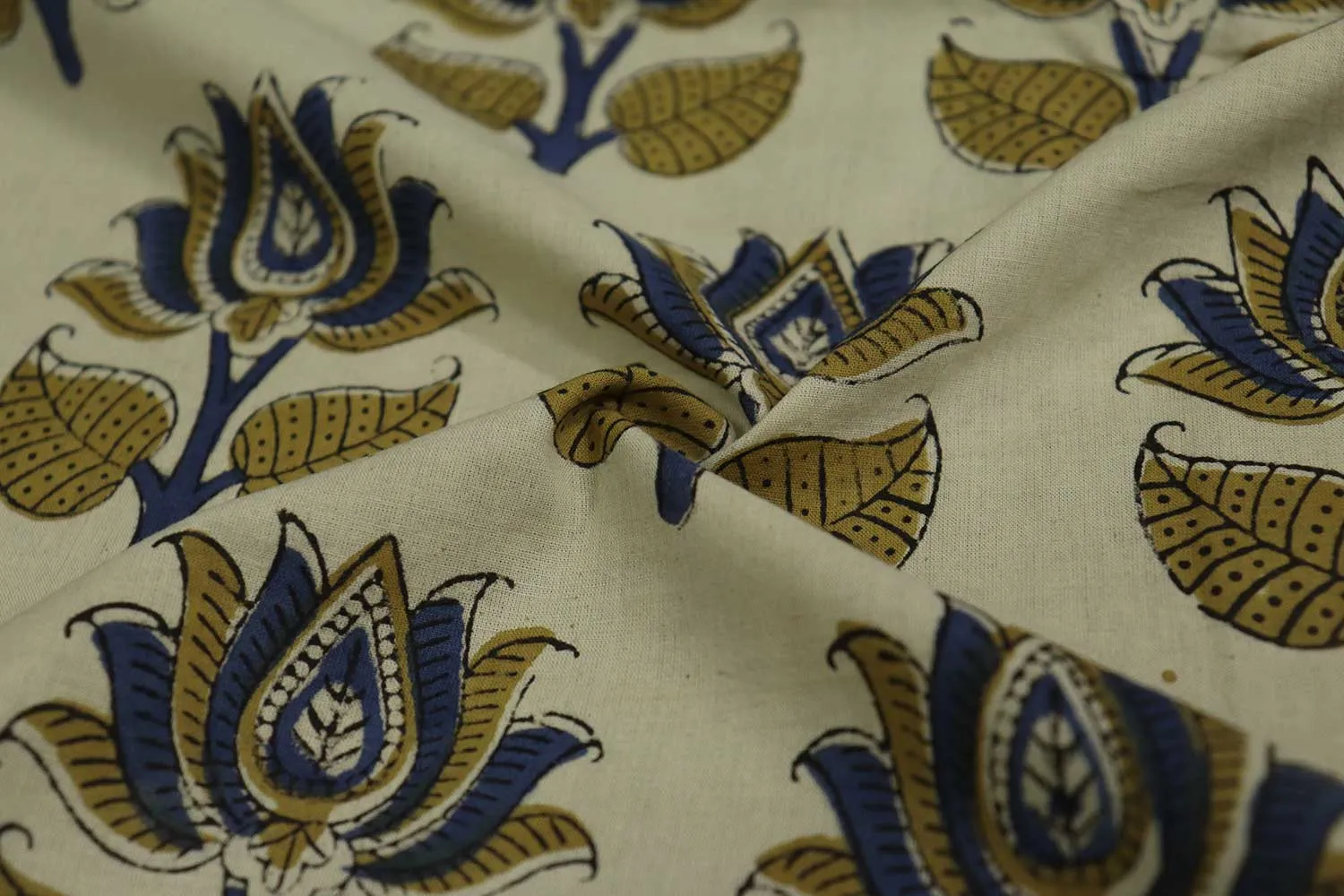 Multicolor Motifs Cotton Cambric Fabric