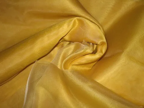 Mustard Gold metalic silk organza ~110