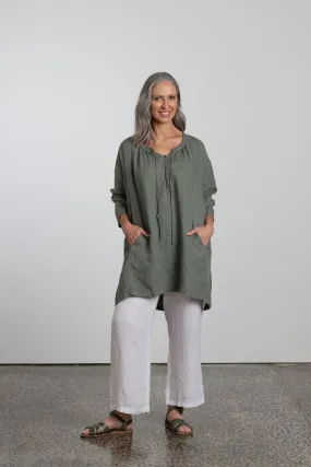 NEW Style* Linen artist top with front tie