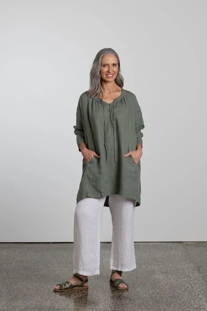 NEW Style* Linen artist top with front tie