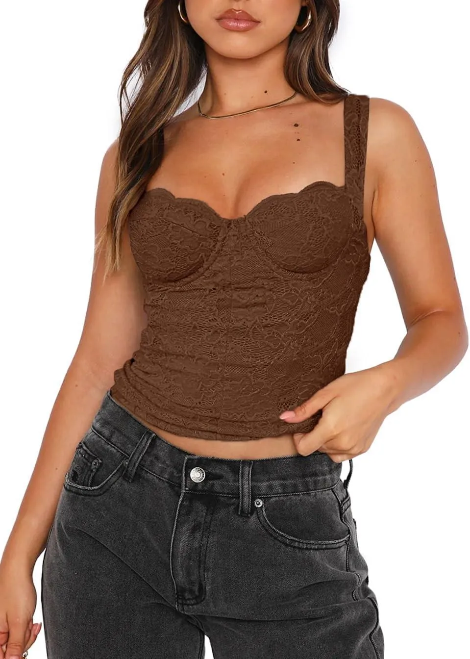 Nocturnal Grace Lace Bustier Top