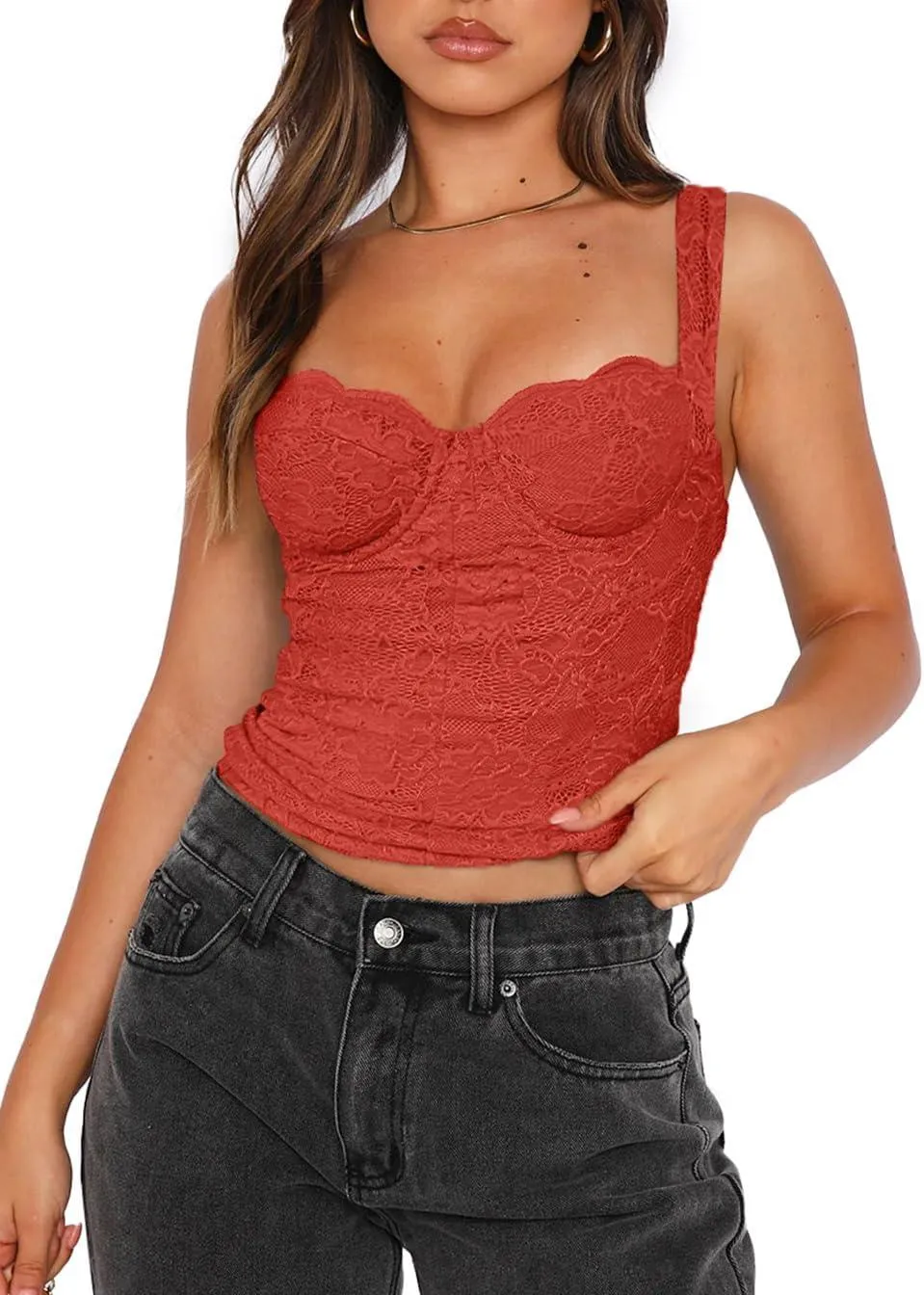Nocturnal Grace Lace Bustier Top