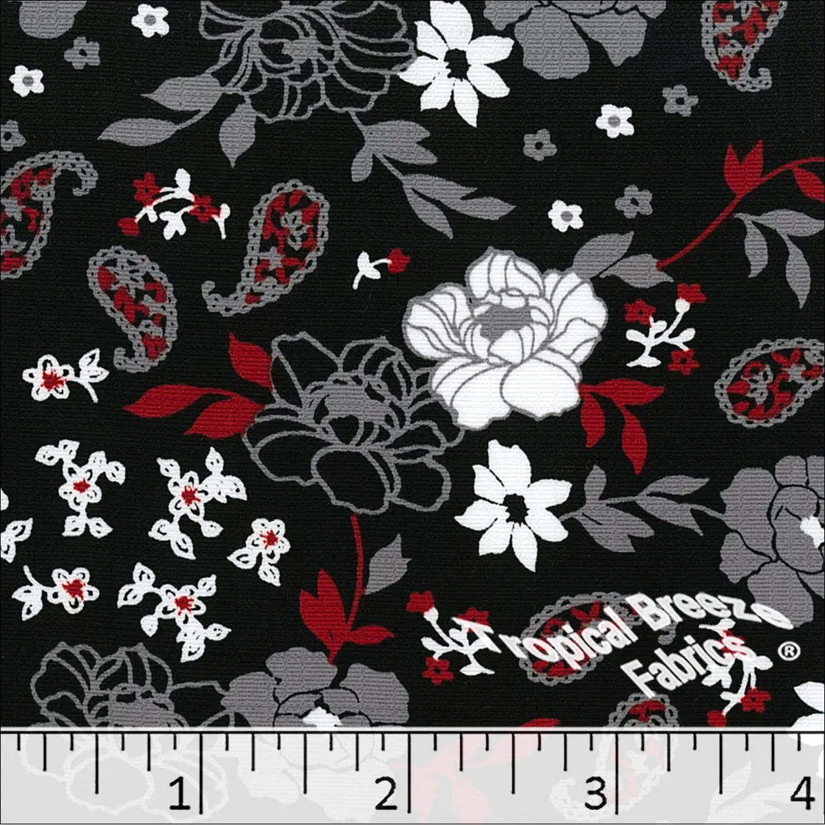 Paisley Linen Peach Print Polyester Fabric 048228