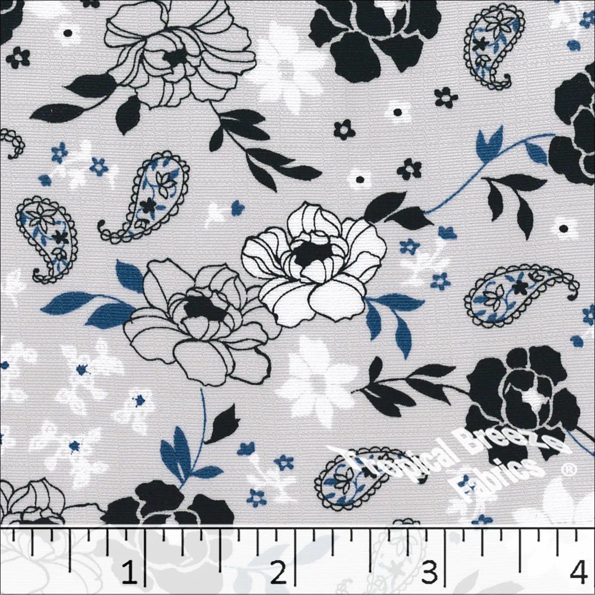 Paisley Linen Peach Print Polyester Fabric 048228