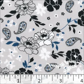 Paisley Linen Peach Print Polyester Fabric 048228