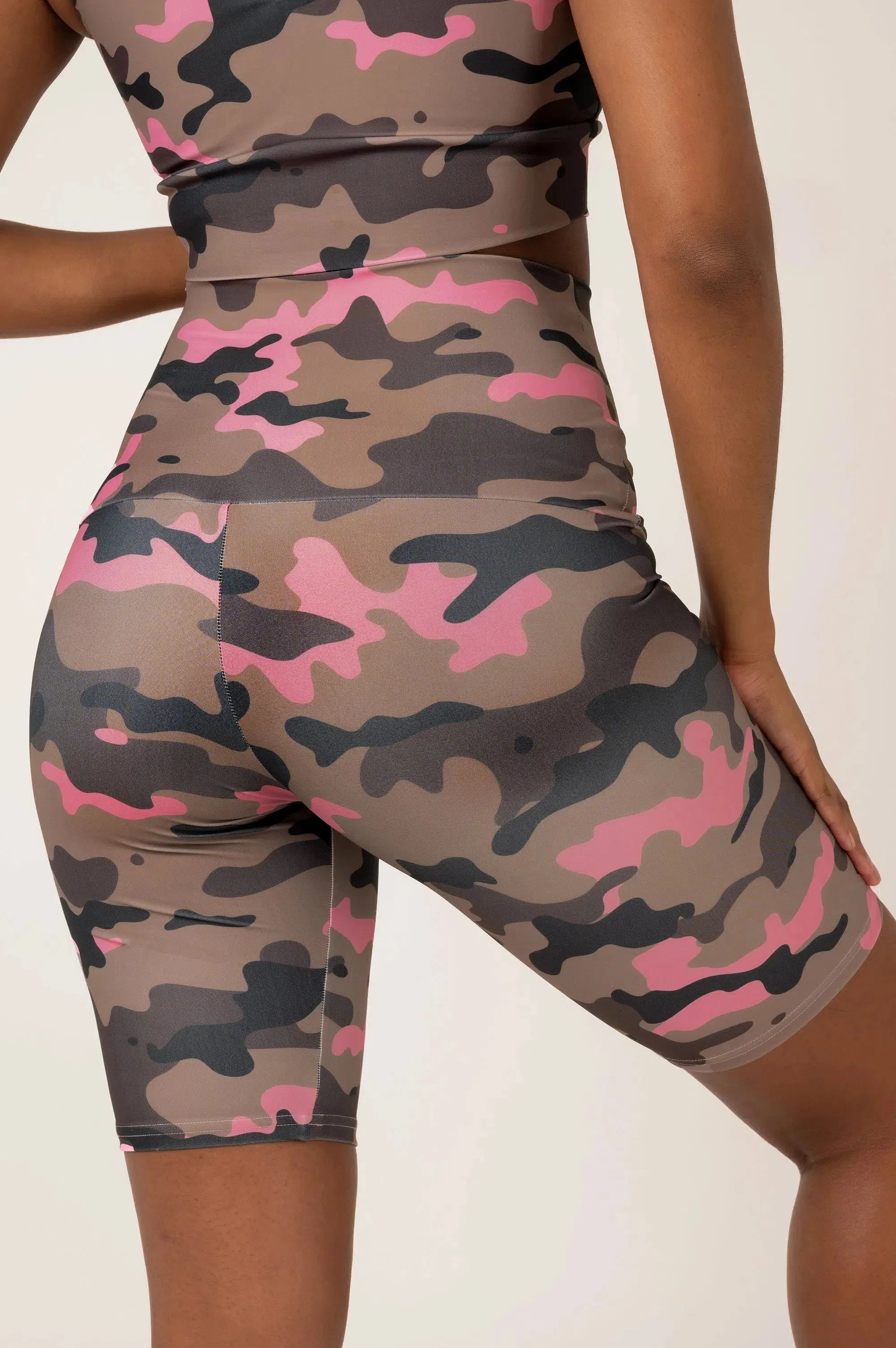 Performance Extra High Waisted Long Shorts - Camo Crush Pink