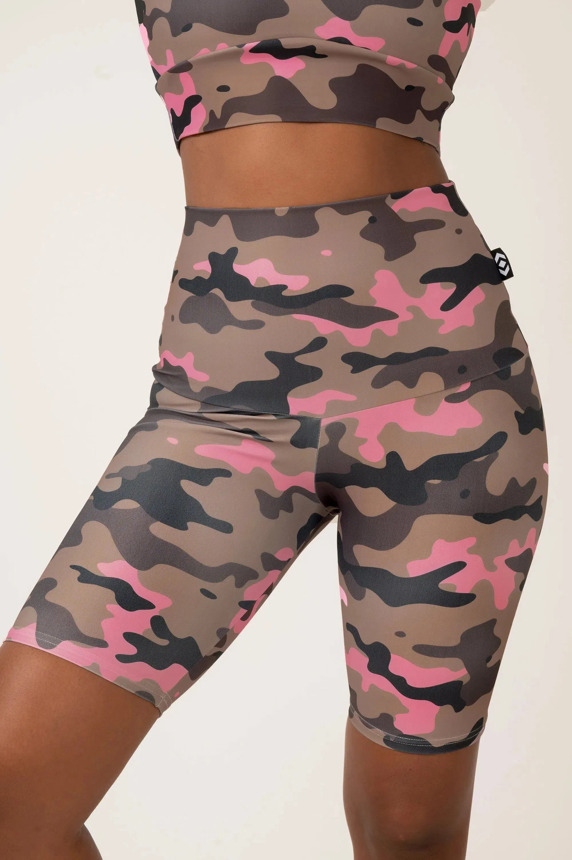 Performance Extra High Waisted Long Shorts - Camo Crush Pink