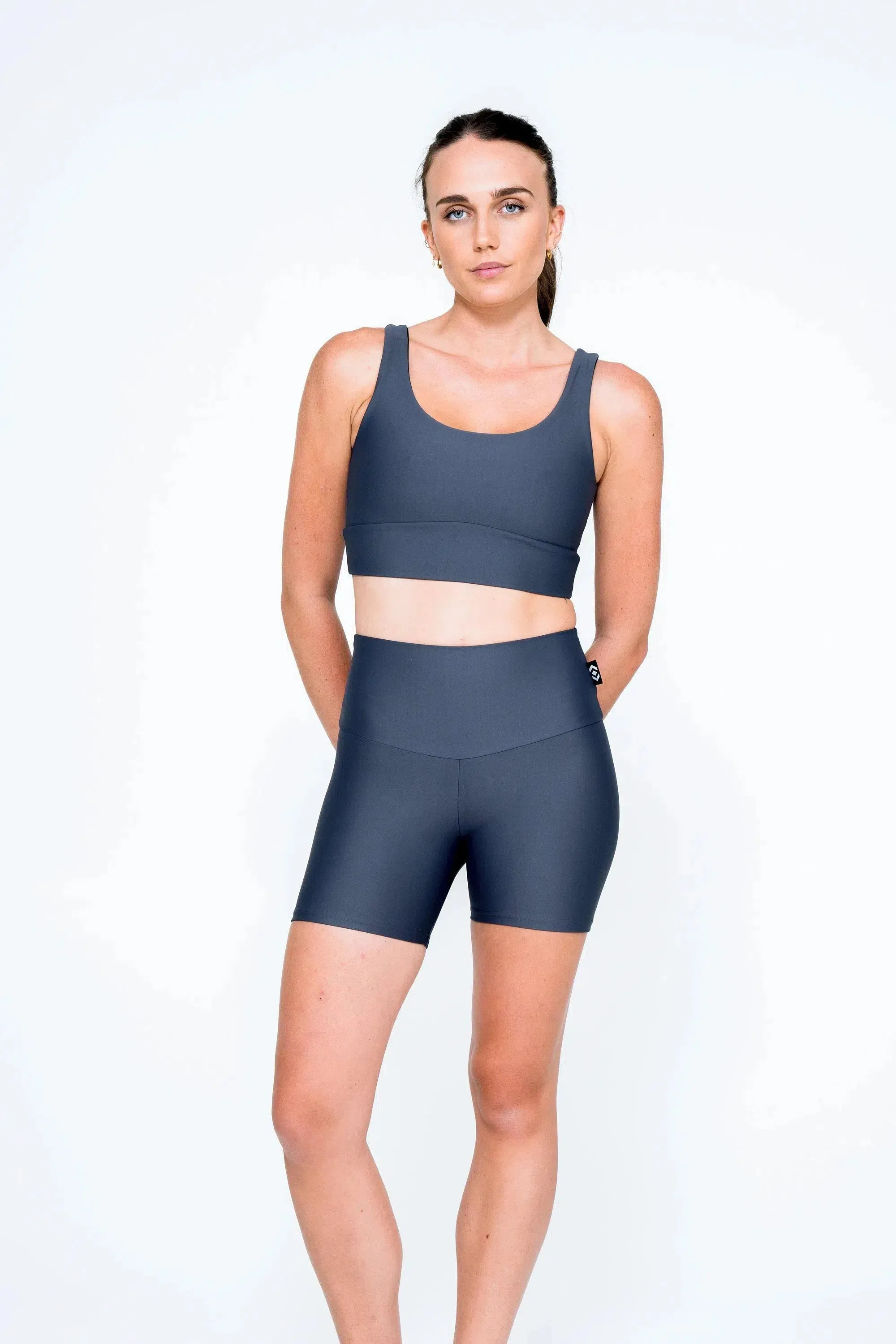 Performance High Waisted Booty Shorts - Mama Shark