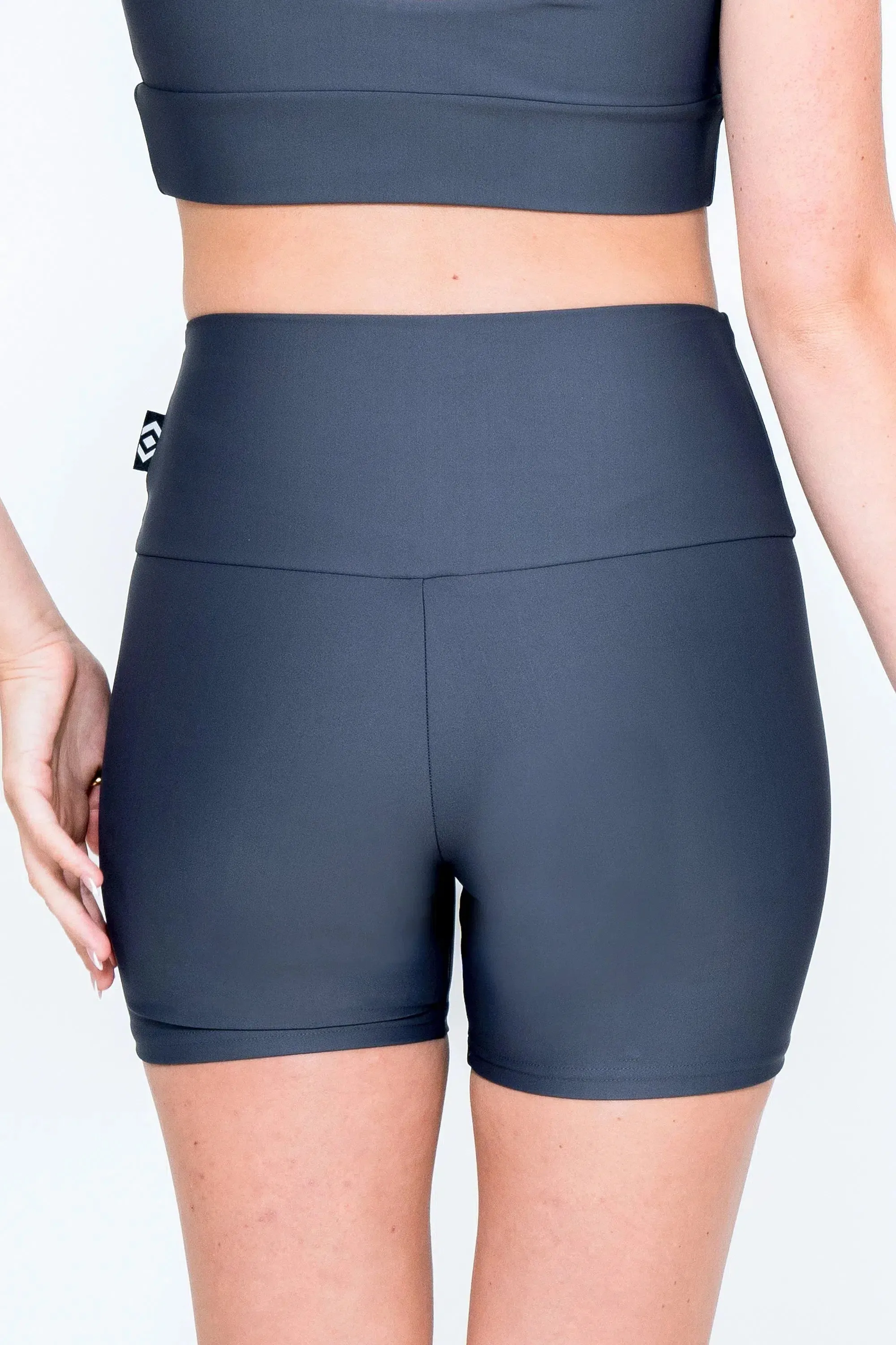 Performance High Waisted Booty Shorts - Mama Shark