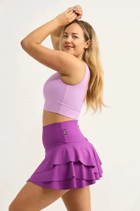 Performance High Waisted Ruffle Skort - Purple