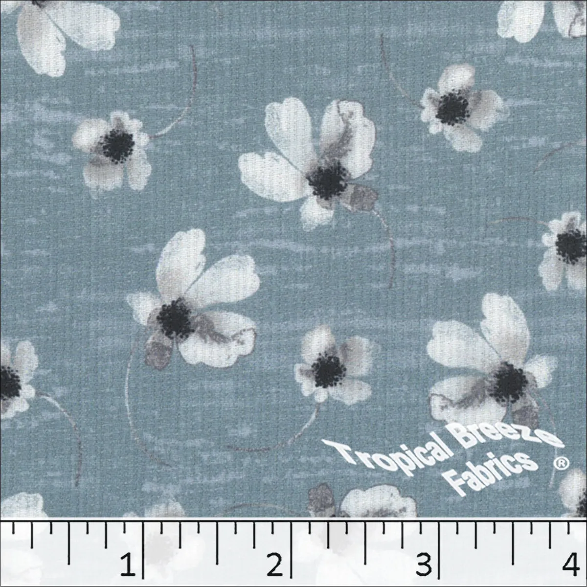 Pick Stripe Floral Print Polyester Fabric 042512