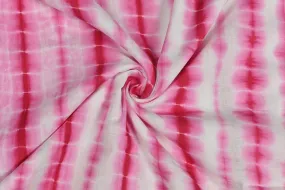 Pink & White Abstract Cotton Cambric Fabric