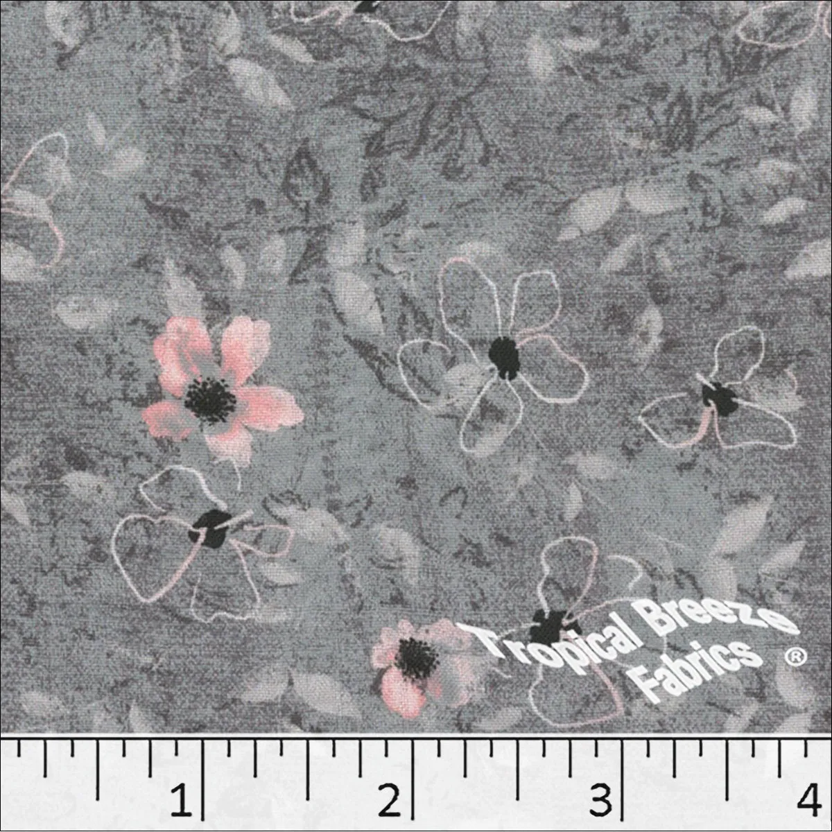 Pluma Floral Print Polyester Fabric 04543