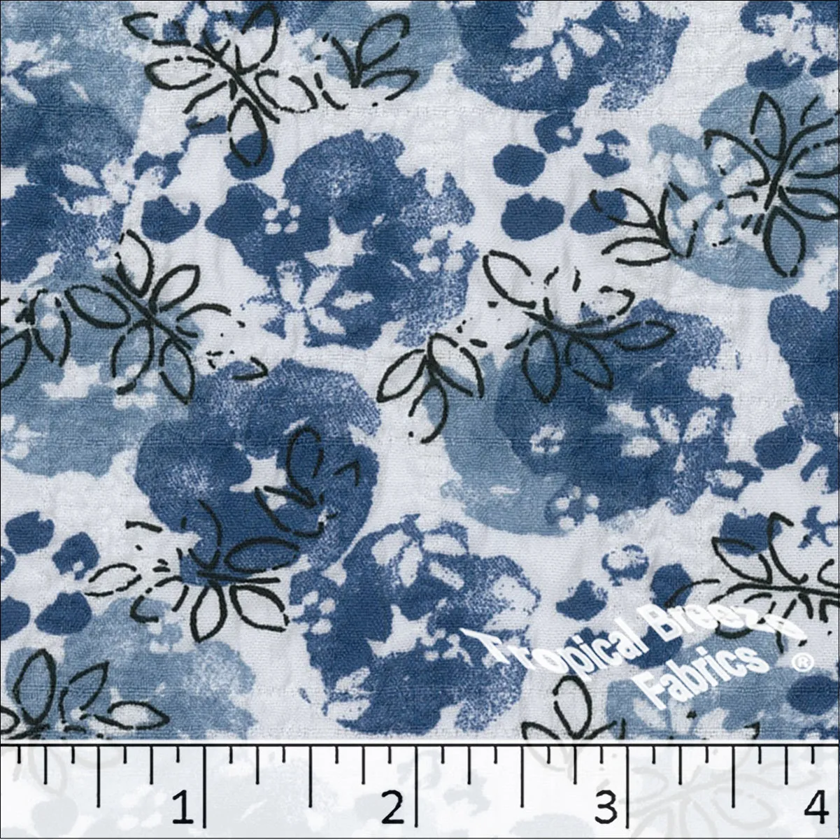 Plumeria Leaf Print Polyester Fabric 048331