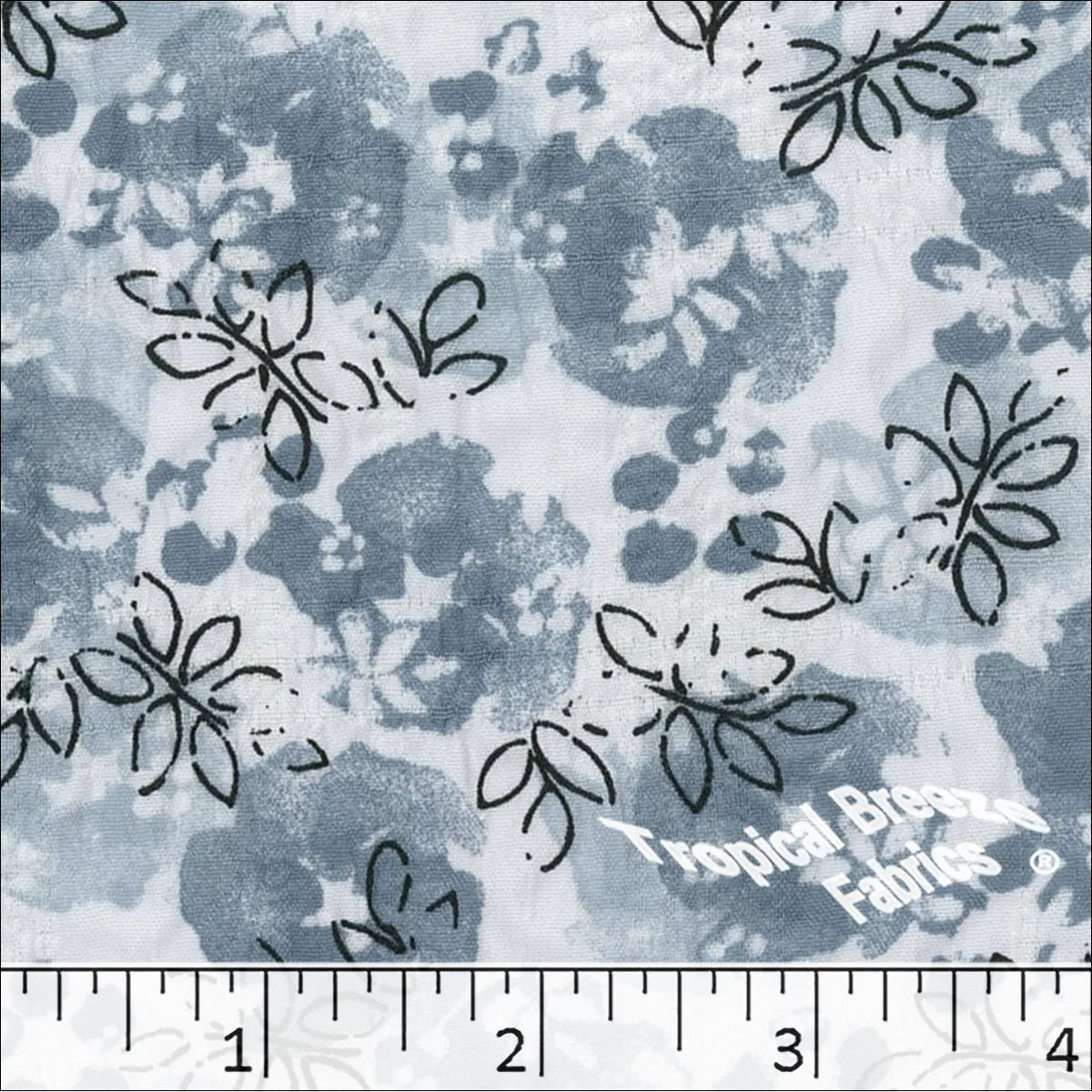 Plumeria Leaf Print Polyester Fabric 048331