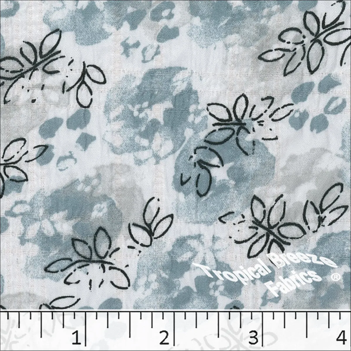 Plumeria Leaf Print Polyester Fabric 048331