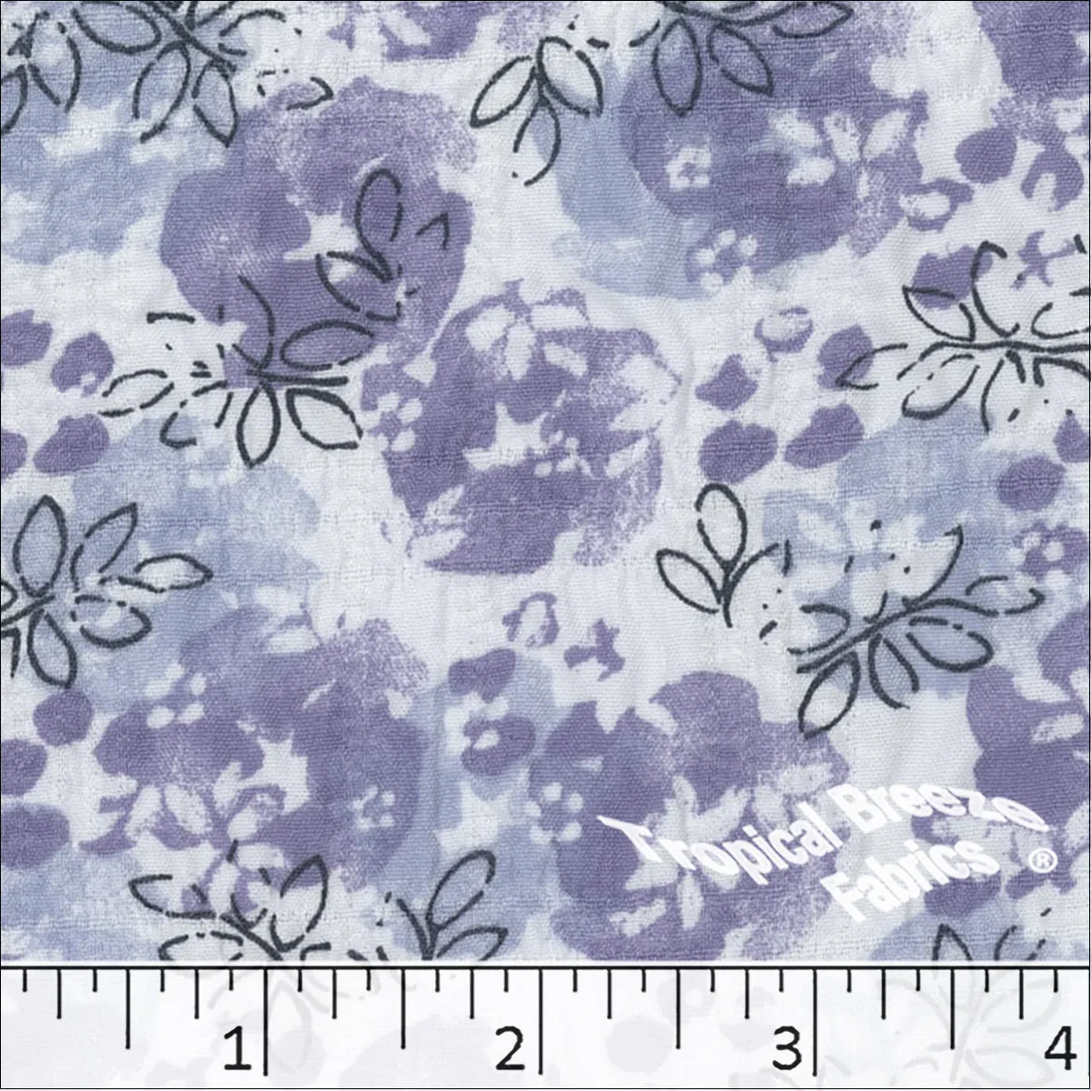 Plumeria Leaf Print Polyester Fabric 048331