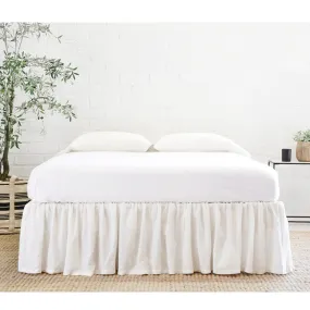Pom Pom at Home Gathered Cream Linen Bedskirt ~ Available in Twin, Queen and King Sizes