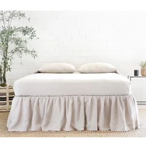 Pom Pom at Home Gathered Flax Linen Bedskirt ~ Available in Twin, Queen and King Sizes