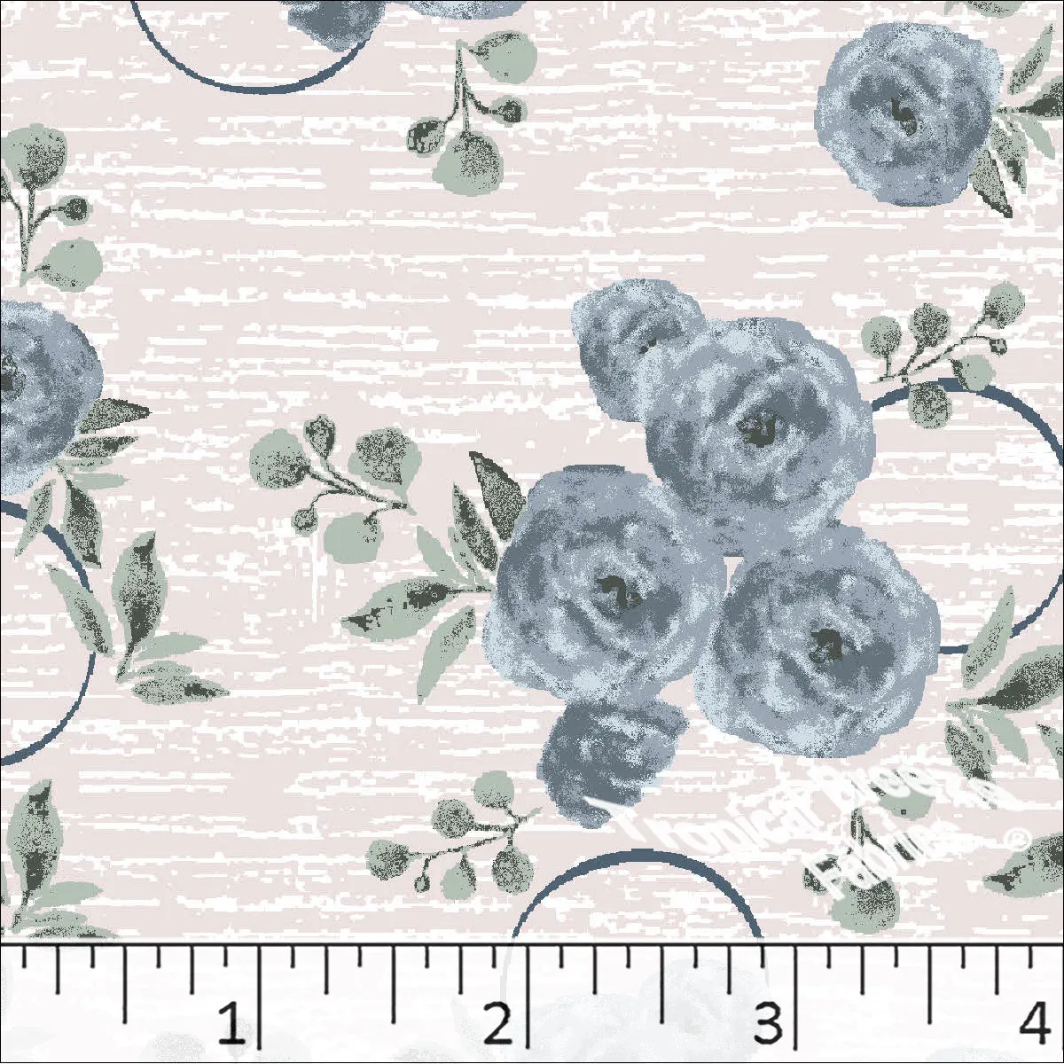 Rose Cluster Print Poly Cotton Dress Fabric 5933