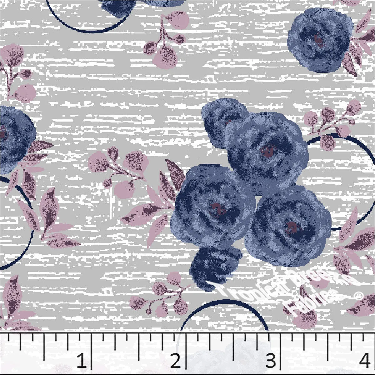 Rose Cluster Print Poly Cotton Dress Fabric 5933