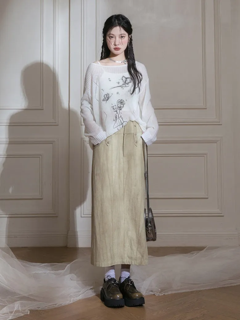 Shadow Spring-feel Printed Loose Sweater