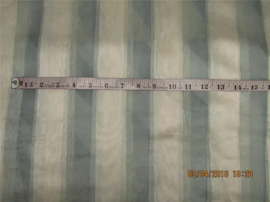 silk organza checks ivory x blue color 44&quot;width