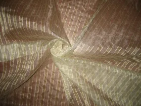 silk organza Metallic Gold Jacquard stripes fabric 54" wide [1930]